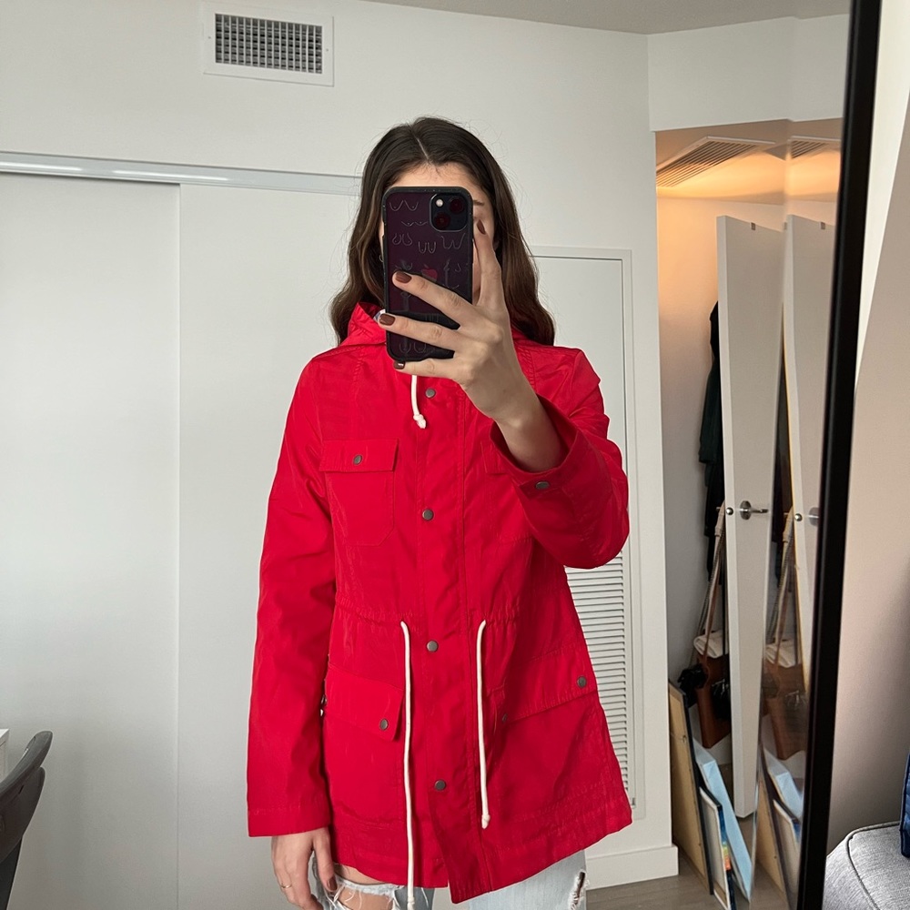 Red Old Navy Rain Coat